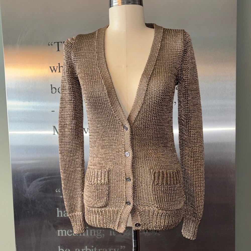 🆕 J. Crew Taupe Knit V-Neck Button Front Cardigan